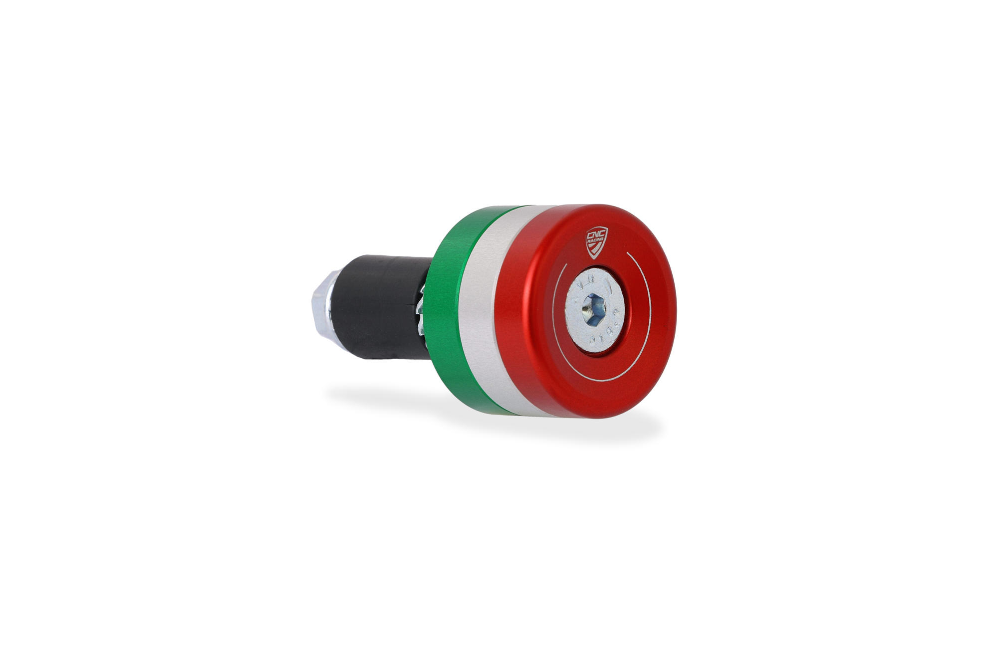 CNC Racing Single Bar End to Match Lever Guards - "TriColore" Style CNC Racing Single Bar End to Match Lever Guards - "TriColore" Style